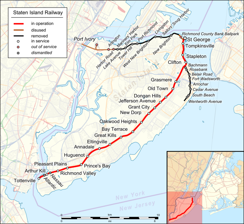 Map of the SIR Train in NYC subway